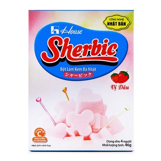 Bột làm kem đá Nhật vị dâu Sherbic House hộp 46g