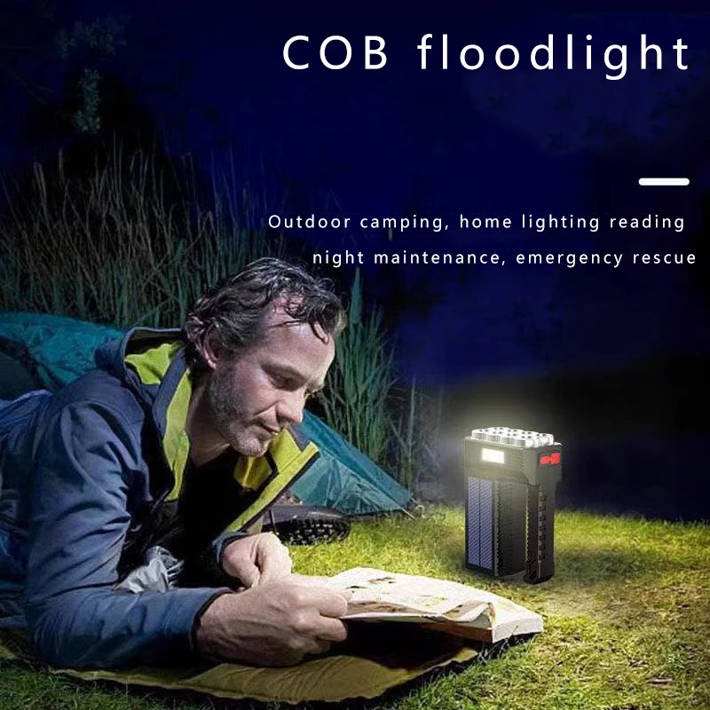 Đèn Pin Năng Lượng Mặt Trời 8LED COB / USB 4 Chế Độ Sáng Đa Năng Chống Thấm Nước Cho Hoạt Động Ngoài Trời