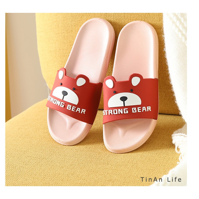 Dép Quai Ngang Mẫu Strong Bear, Unisex Thời Trang Nam Nữ Cá Tính