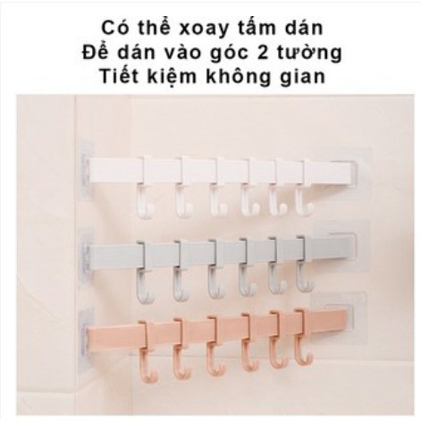 THANH TREO ĐỒ KÈM 6 MÓC DÁN TƯỜNG SIÊU TIỆN DỤNG