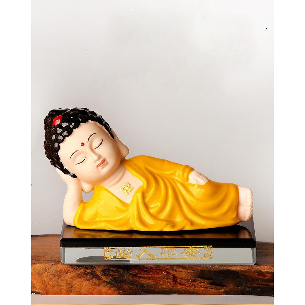 Tượng phật nằm trang trí xe ôtô, xe hơi đẹp (tặng kèm tràng vòng và đế )