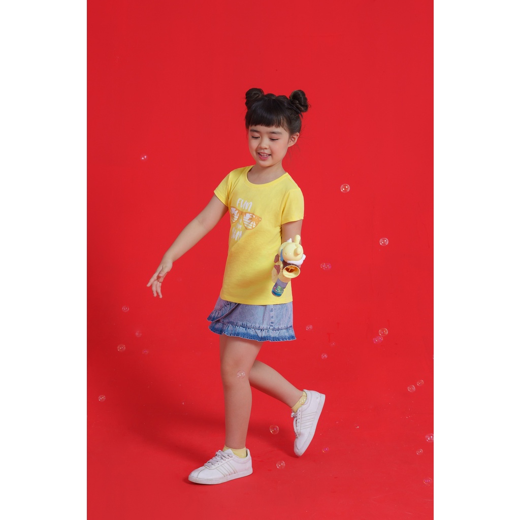 Áo phông bé gái CANIFA 100% cotton  hình in dễ thương cho bé từ 2 tuổi tới 10 tuổi - 1TS21S015