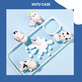 Charm trang trí ốp điện thoại /slime / mô hình chủ đề sữa - bò sữa hutu case.