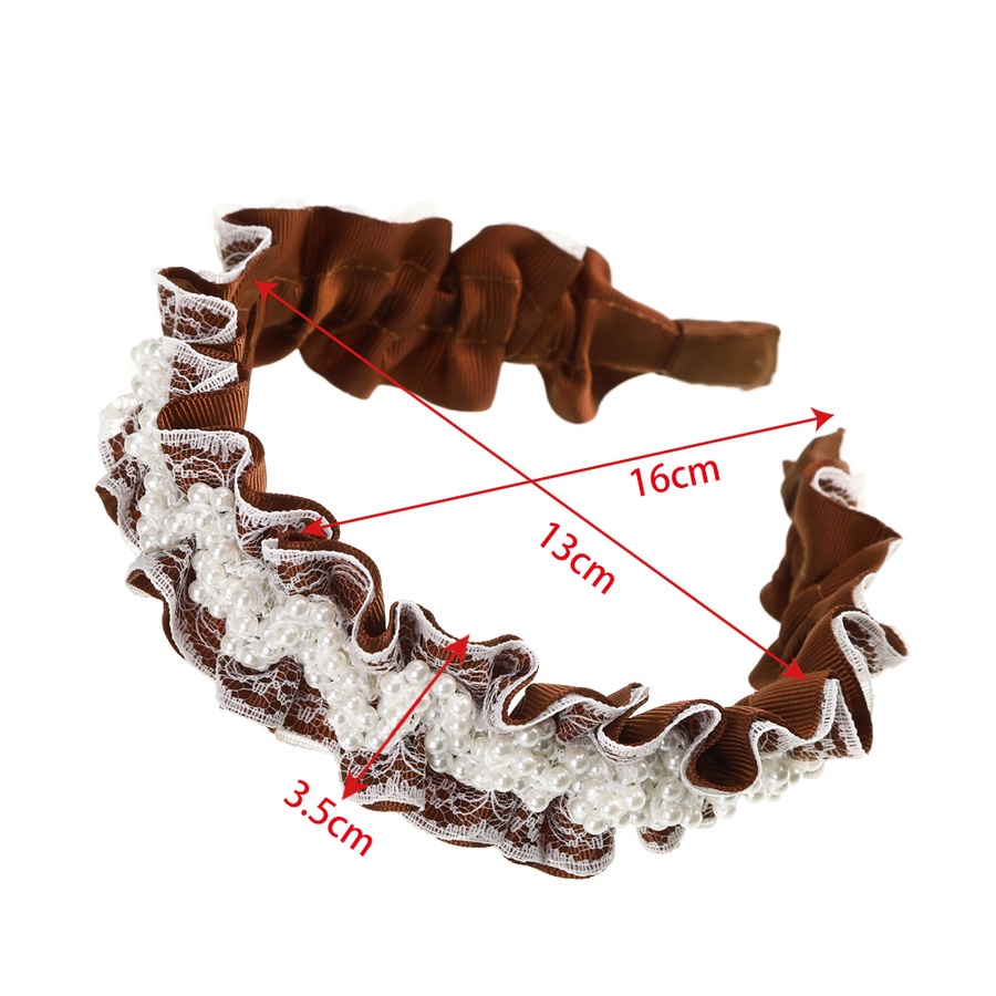 Cài tóc phối ren xếp ly đính ngọc trai giả phong cách Hàn Quốc thanh lịch cho nữ