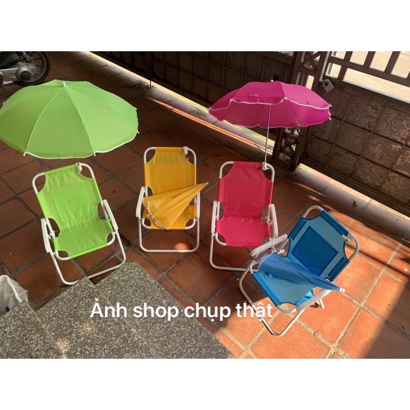 Ghế dã ngoại cho trẻ em đi biển picnic kèm ô có thể gấp gọn phong cách hàn quốc