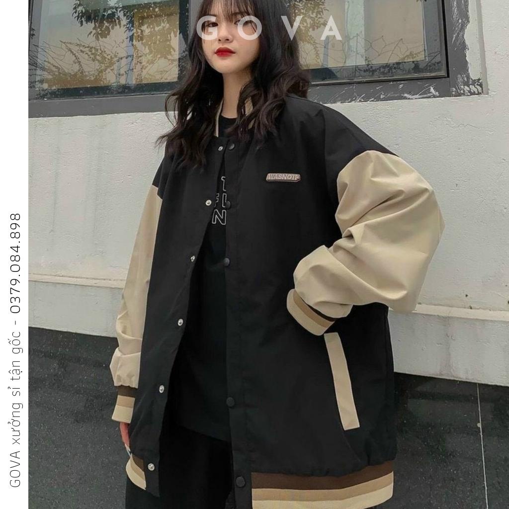 Áo khoác dù Bomber WASNOTP form rộng dù 2 lớp GAKD9 Áo khoác nam nữ phong cách Hàn Quốc GOVA