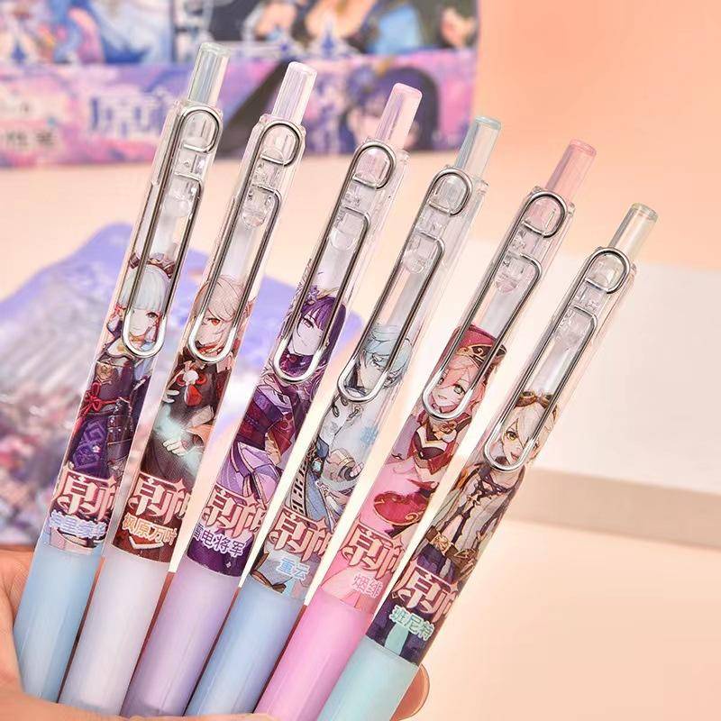 Set 6 Bút Bi Mực Đen Kiểu Dáng Đáng Yêu