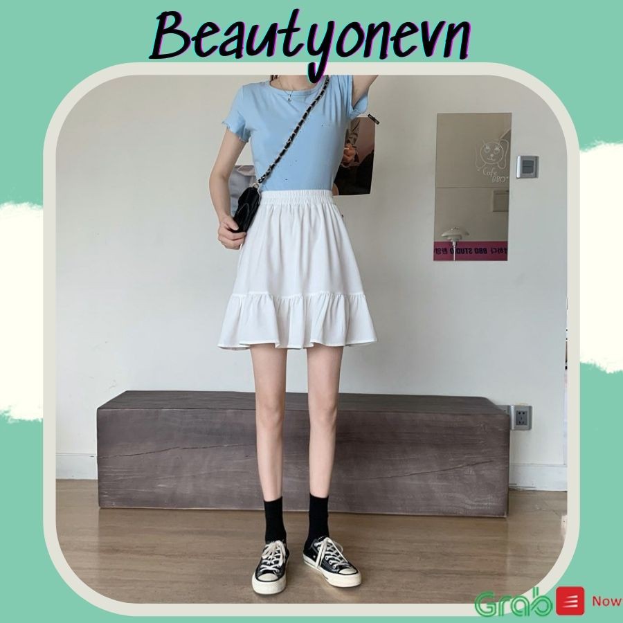 Chân váy voan xếp ly bồng bềnh ulzzang hai màu đen, trắng, chân váy xoè 2 lớp (có video thật)