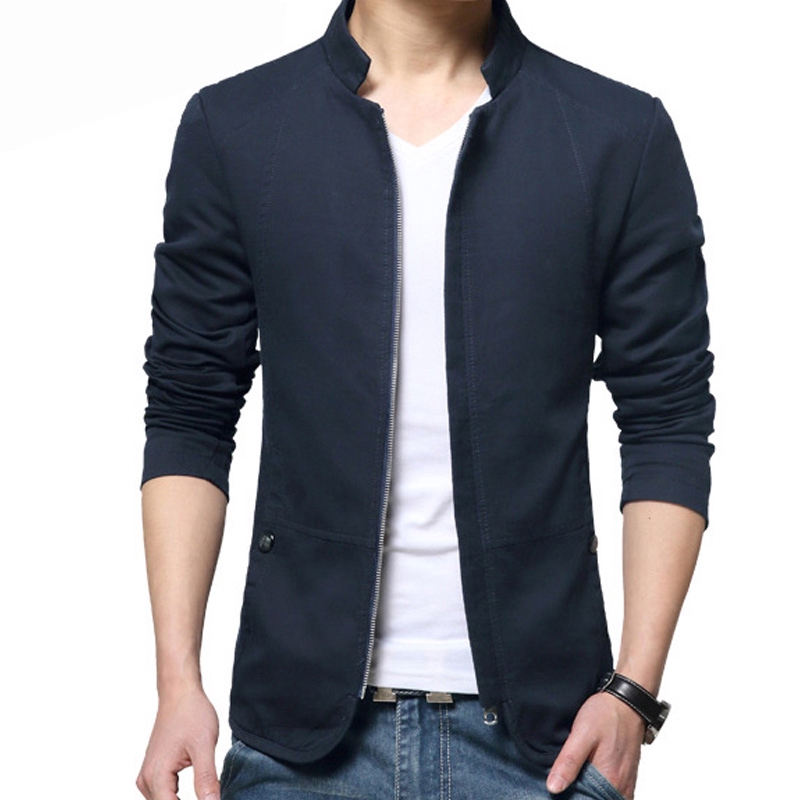 Mới Áo Khoác Blazer Phối Nút Cho Nam