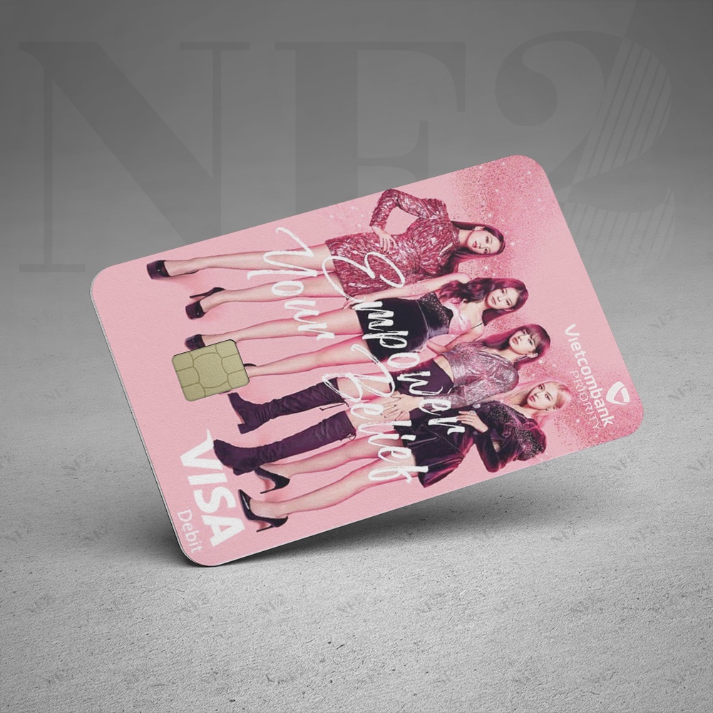 BLACKPINK'S CARD - Decal Sticker Thẻ ATM (Thẻ Chung Cư, Thẻ Xe, Credit, Debit Cards) Miếng Dán Trang Trí NF2 Cards