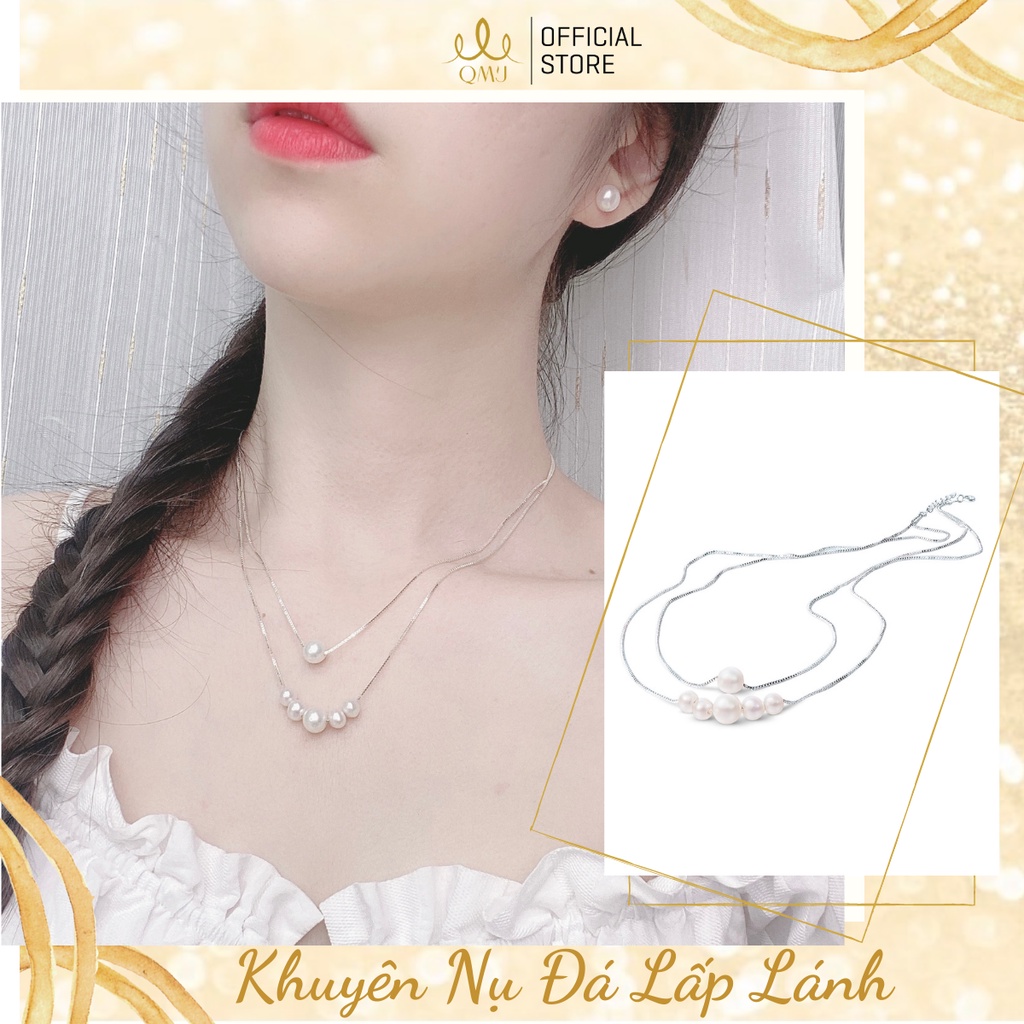 Hộp quà thương Hiệu QMJ LUXURY Mỹ nhân ngư - Combo 4 món sang trọng tặng hộp đựng quà cao cấp, ngọc trai nhân tạo Q544