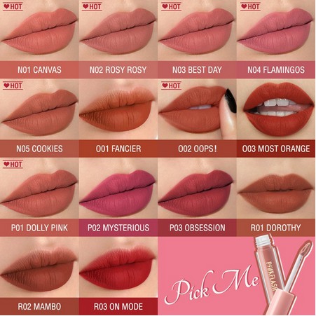 Son môi Pinkflash dòng Ohmykiss chống thấm nước lâu trôi dưỡng ẩm với 24 màu sắc tuỳ chọn