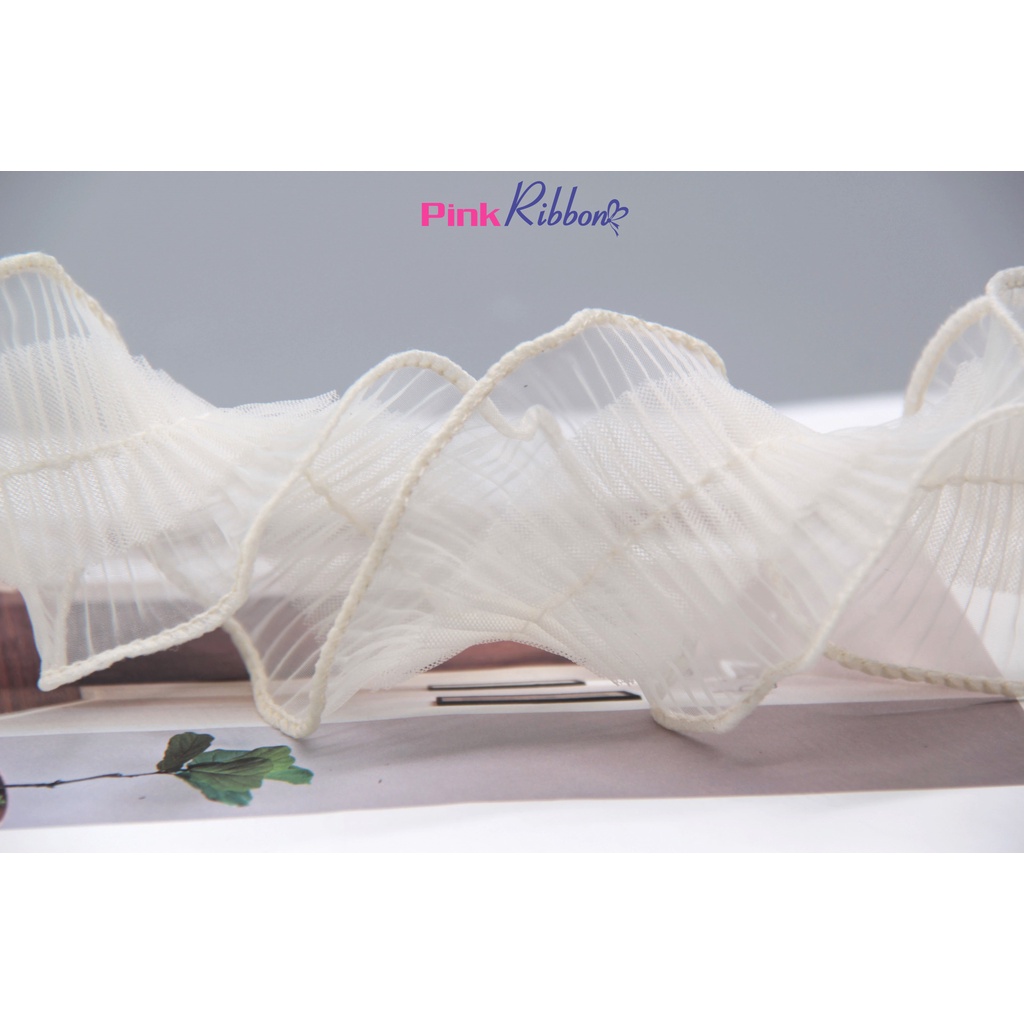 Voan xếp ly 2 lớp 5cm