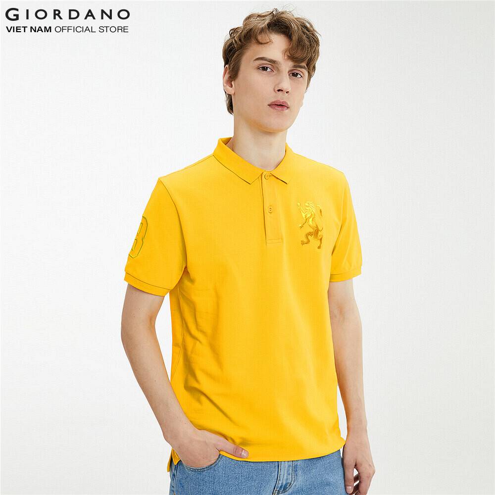 [Mã WABRWM12 giảm 10% đơn 99K] Áo Thun Có Cổ Nam Logo Lion Giordano 01010222 | BigBuy360 - bigbuy360.vn