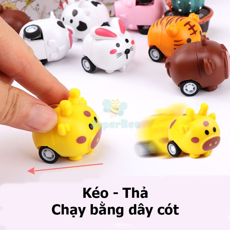 Đồ chơi con vật mini xe chạy dây cót dễ thương, mô hình xe ô tô nhỏ cho bé Doli Kids