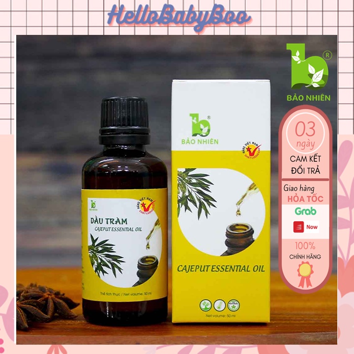 Dầu Tràm Bảo Nhiên 100% Dầu Tràn Huế 50ml - Giữ Ấm Cơ Thể Bé Chống Cảm Lạnh Cho Bé