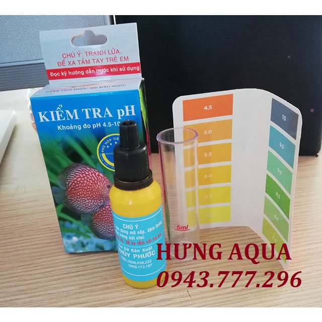 Test pH nước, đo pH nước, kiểm tra pH nước hồ cá, hồ thủy sinh, bộ test pH chuẩn