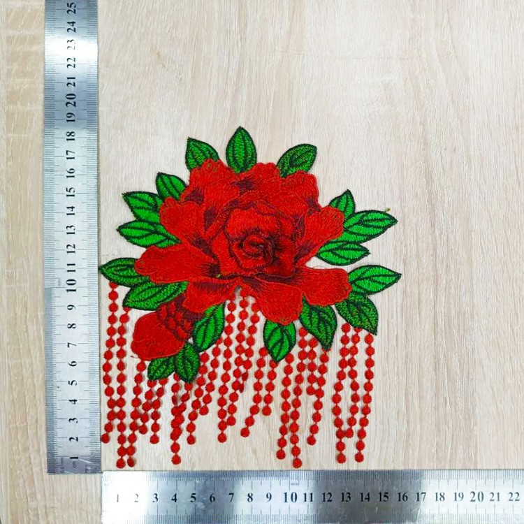 Miếng dán ủi quần áo 3D thêu hình hoa hồng