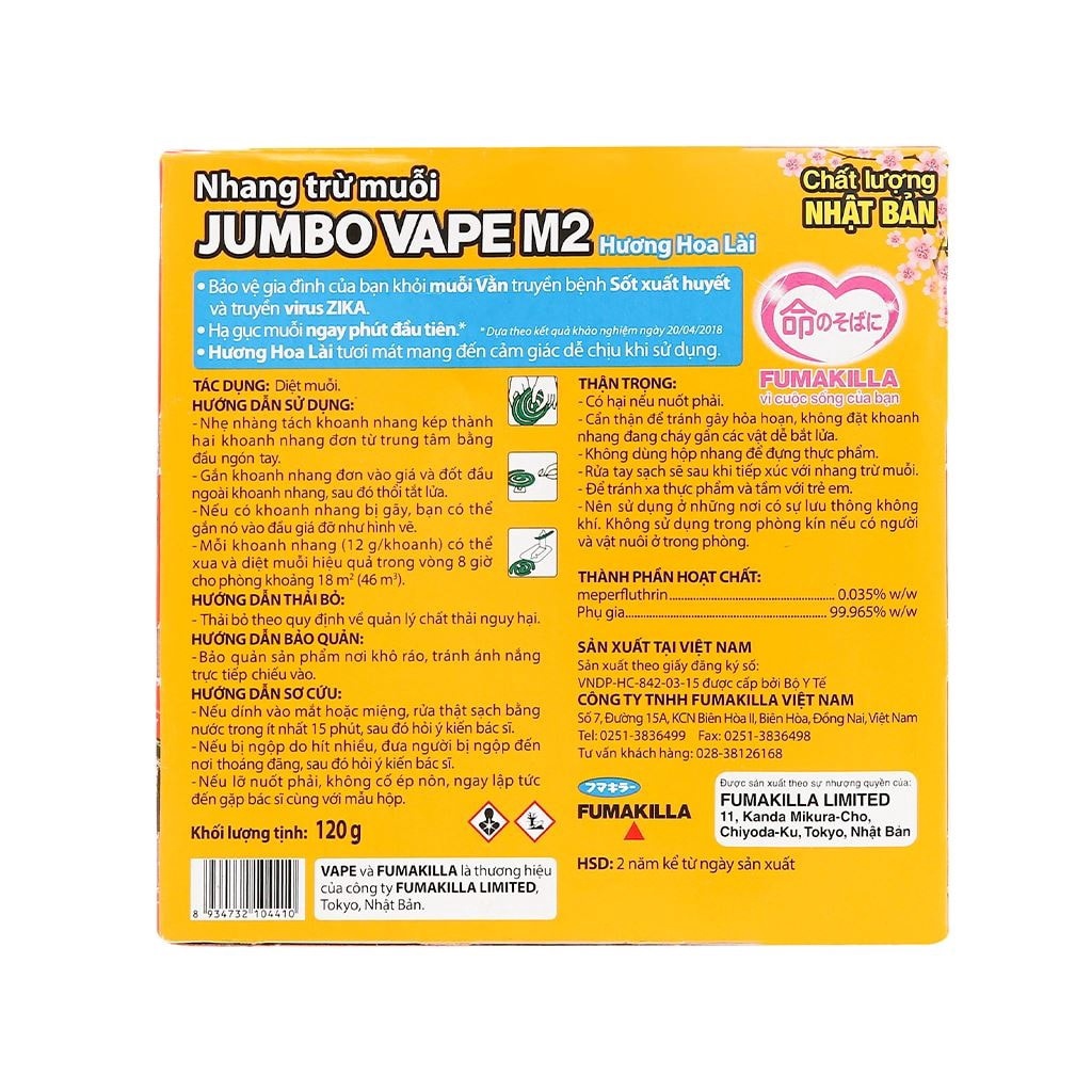 Nhang diệt trừ muỗi Jumbo hương lài 10 khoanh