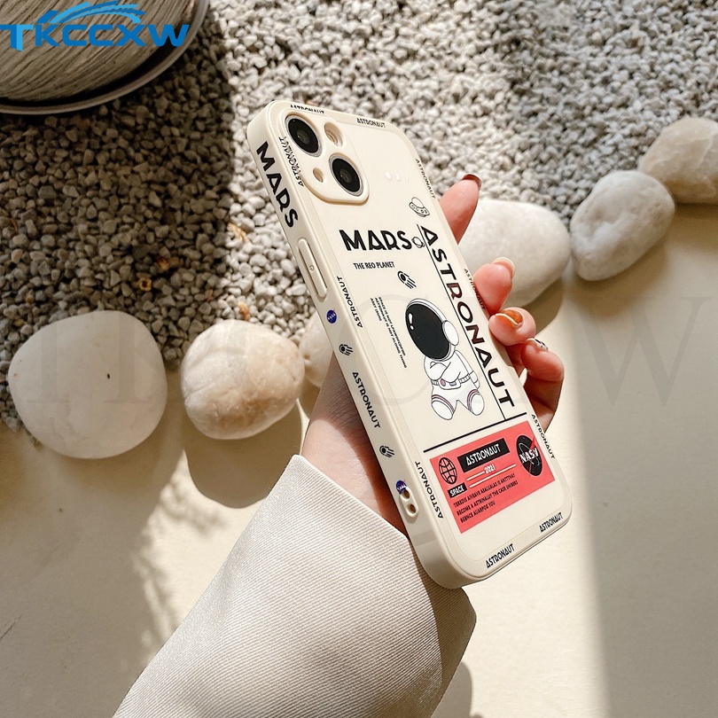 Ốp Điện Thoại TPU Mềm Chống Sốc Họa Tiết Phi Hành Gia Cho iPhone 12 13 Pro MAX 11 Pro MAX XS MAX XR X 6 6s 7 8 Plus SE 2020