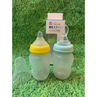 BÌNH SỮA SILICON SAMI NHẬT BẢN (KÈM NÚM TI VÀ NÚM THÌA)