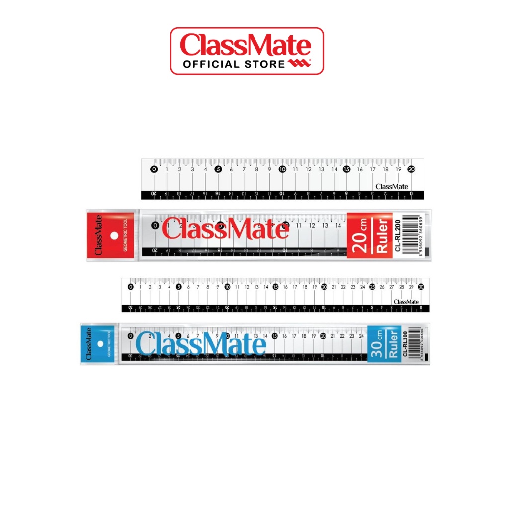 Thước Kẻ CLASSMATE 20cm/30cm Chất Liệu Nhựa Cao Cấp CL-RL200/RL300