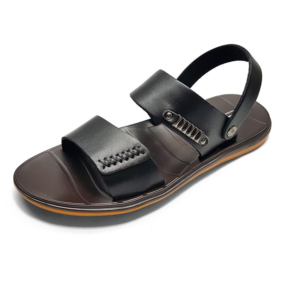 Sandal Nam Da Bò Thật Quai Ngang Ensado DE0716