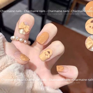 Set 10 móng giả thiết kế dễ thương hoạ tiết pompurin