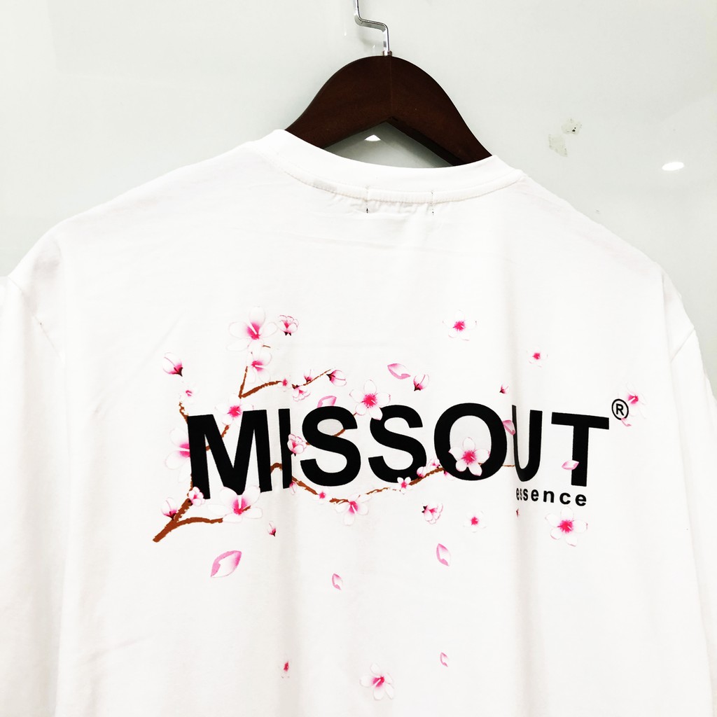 Áo thun nam nữ MISSOUT HOA ĐÀO, áo thun tay lỡ nam nữ unisex , Dricco_offcia