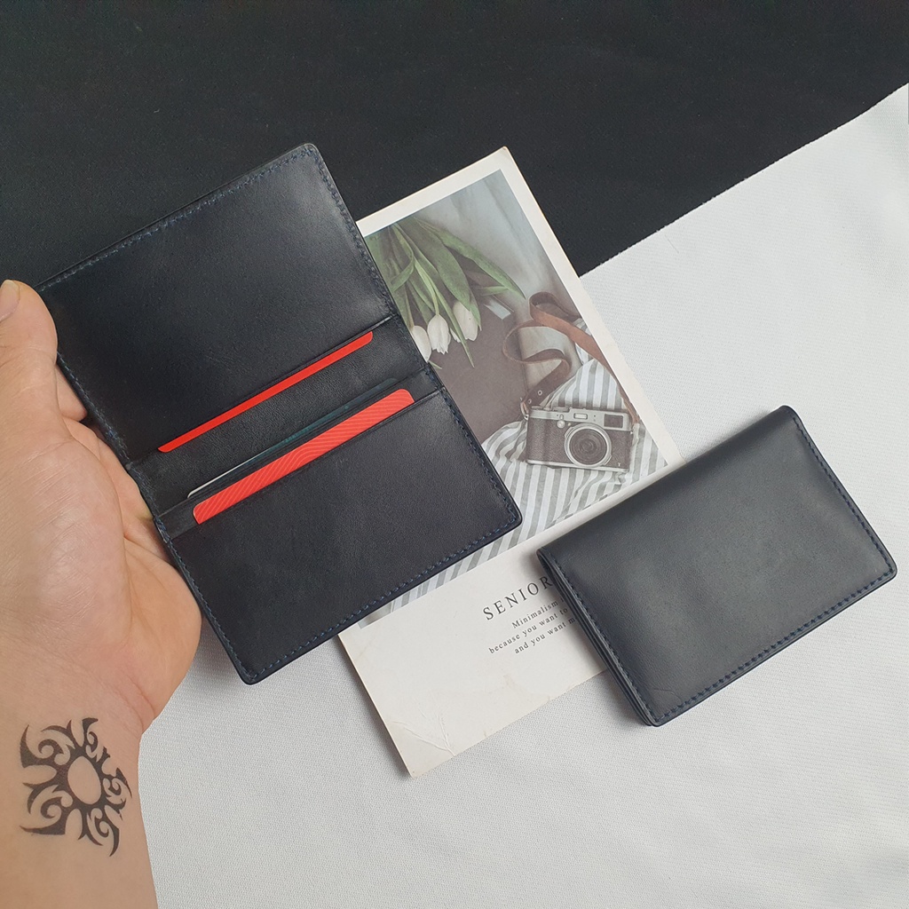 [Da Thật] Ví Da, Ví Nam Minimalism Da Bò Thật - Nâu VD105 - Bảo Hành 3 Năm