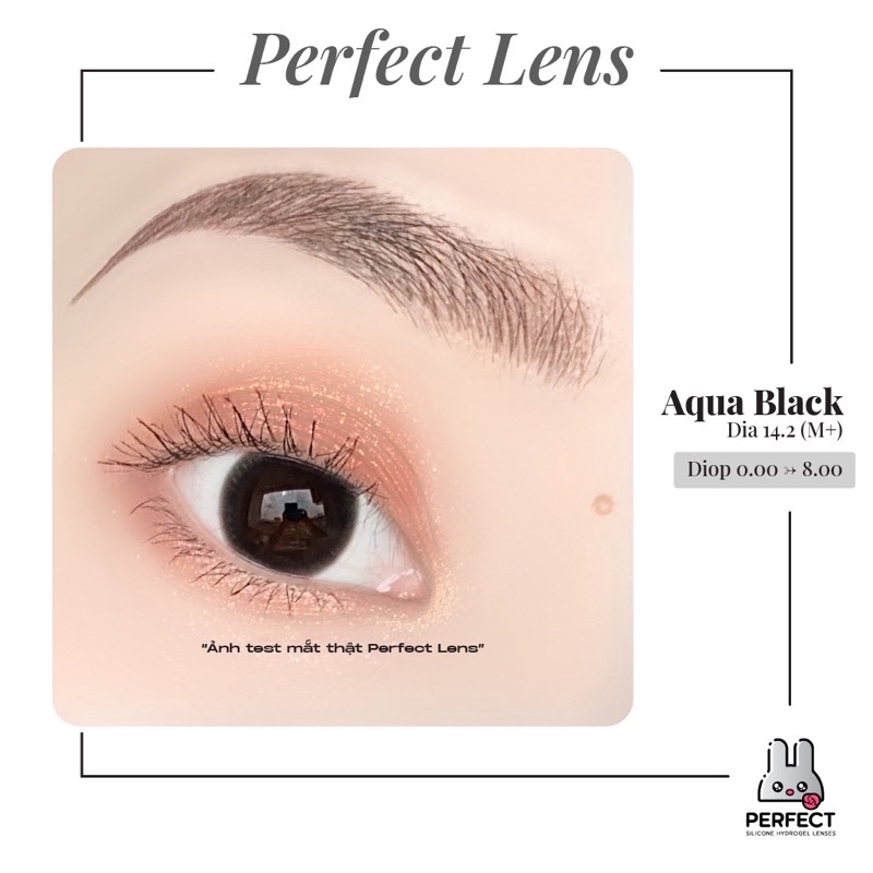 Lens Mắt , Kính Áp Tròng AQUA BLACK Có Độ Cận và Không Độ , DIA 14.2 , Dành Cho Mắt Nhạy Cảm Giá Sale