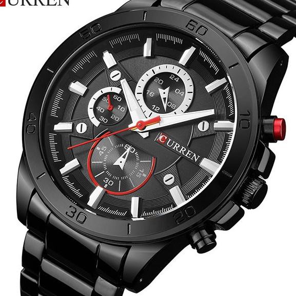 Mới Đồng Hồ Quartz Curren Chất Liệu Thép Không Gỉ 8275 Chrono Tour14