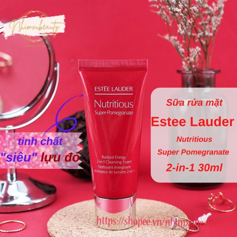 Sữa rửa mặt dưỡng da Estee Lauder Nutritious Super Pomegranate- Radiant Energy 2-in-1 Cleansing Foam 30ml