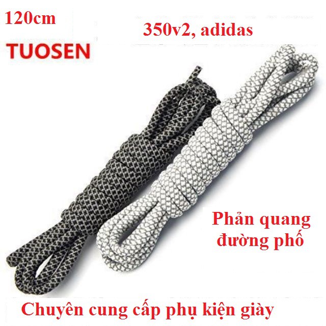 Dây giày 120cm thích hợp với 350v2 ,500,700, adidas yeezy phản quang đường phố