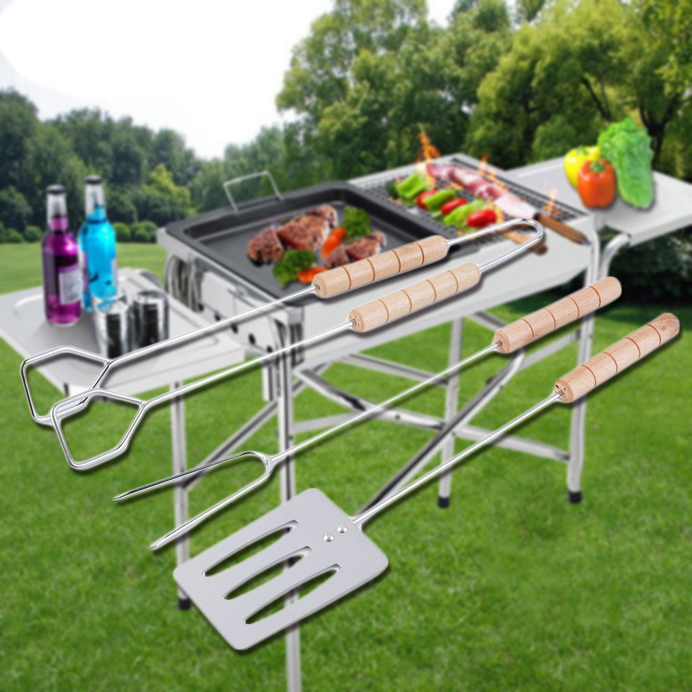 [Y֍֍]Bộ 10 que xiên nướng bằng thép không gỉ &amp;vệ sinh Bộ dụng cụ BBQ 3 cái Thìa Nĩa Tông với tay cầm dài Grip Grip &amp;Thân thiện với Môi trường Ngoài trời Dã ngoại BBQ Thịt nướng Xiên que Nướng Kim thép không gỉ Có thể tái sử dụng Dễ dàng làm sạch