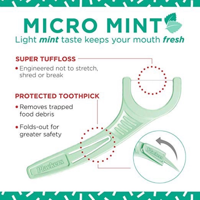 Tăm Chỉ Nha Khoa Plackers Micro Mint Dental Flossers 150 cây