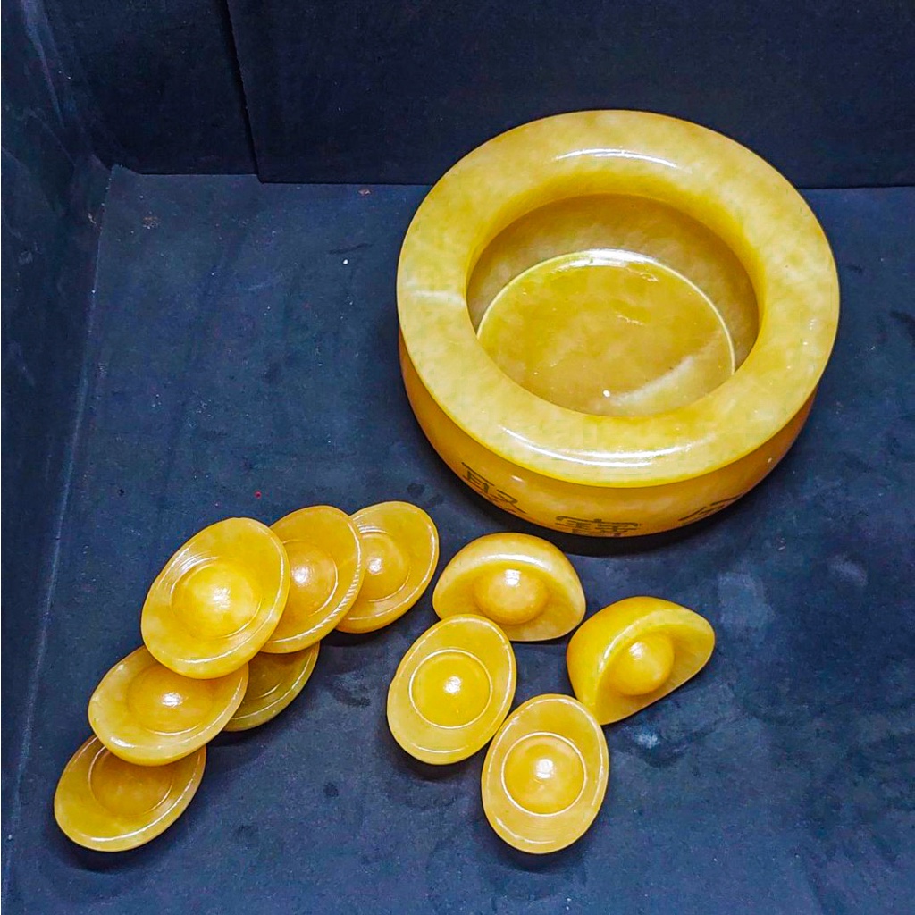 Bát Tụ Bảo , Bát Vàng Đá Ngọc Hoàng Long - Đường Kính 16cm SIÊU TO