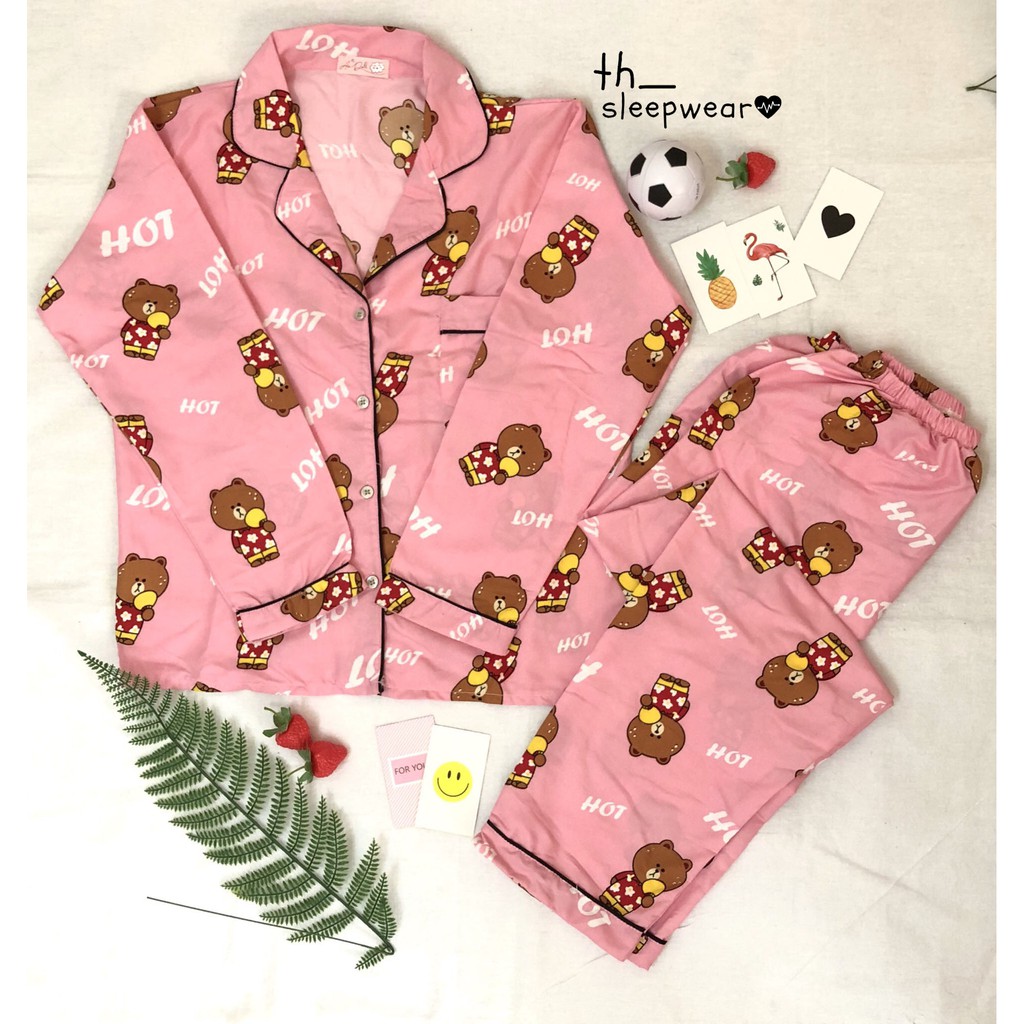 [Loại 1] Bộ Đồ Ngủ Pijama Tay Dài - Quần Dài (Kate) | BigBuy360 - bigbuy360.vn