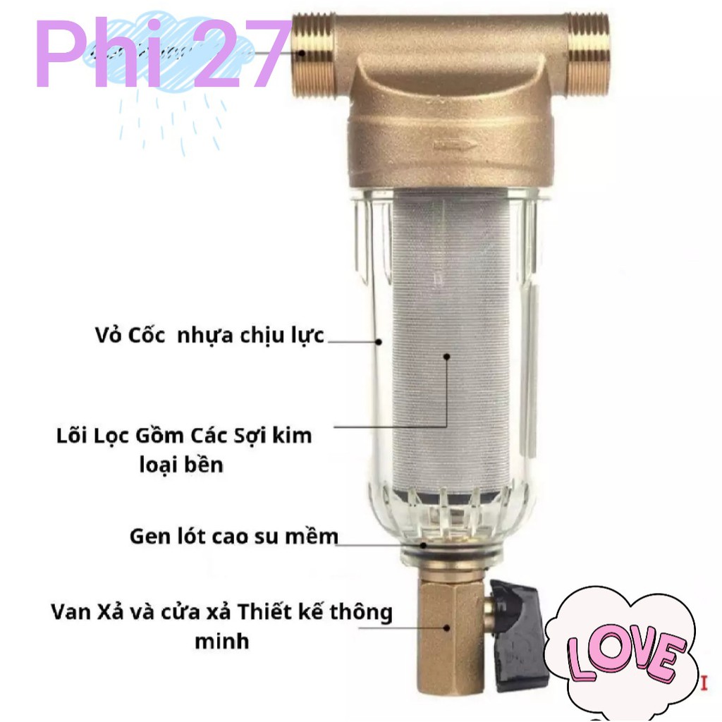 BỘ LỌC THÔ - LỌC ĐẦU NGUỒN - LÕI SỢI INOX- DÙNG LỌC THÔ CHO NƯỚC