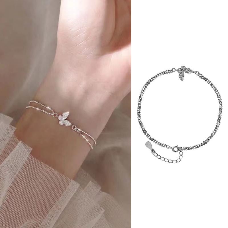 Vòng tay đính đá hình bướm phong cách Hàn Quốc cho nữ