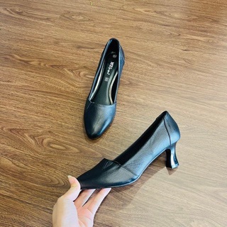 [shop giay minh thu]Giày gót 5cm da thật MT24