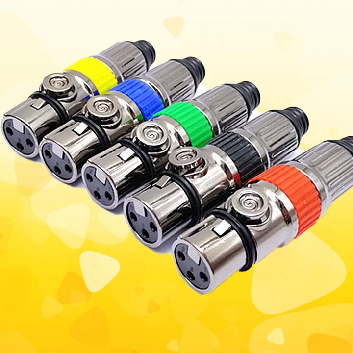 Jack Canon cái màu bạc, đầu jack XLR lõi đồng thân thép