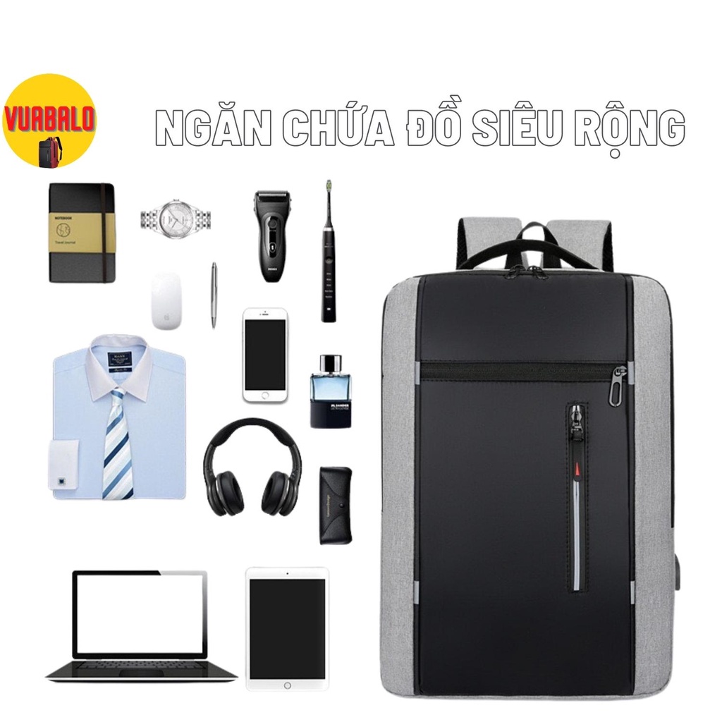 Balo laptop Nam Nữ 15 6 inch chống sốc có cổng USB, túi đựng máy tính rẻ đẹp thời trang sang trọng | BigBuy360 - bigbuy360.vn