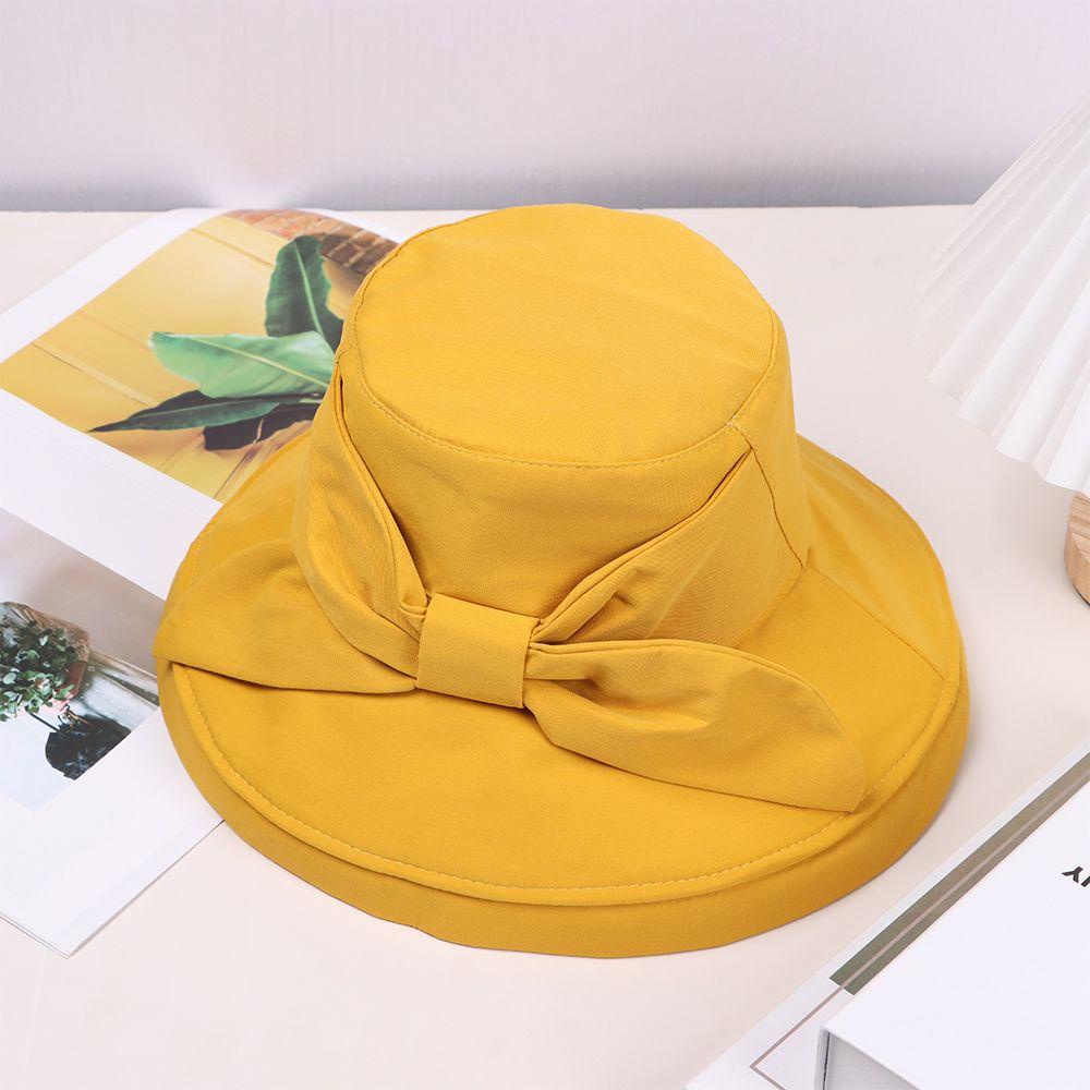 Nón Bucket Rộng Vành Phối Nơ Thiết Kế Thanh Lịch
