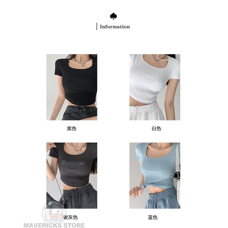 Áo Thun Croptop Ngắn Tay Thời Trang Mùa Hè Hàn Quốc Dành Cho Nữ