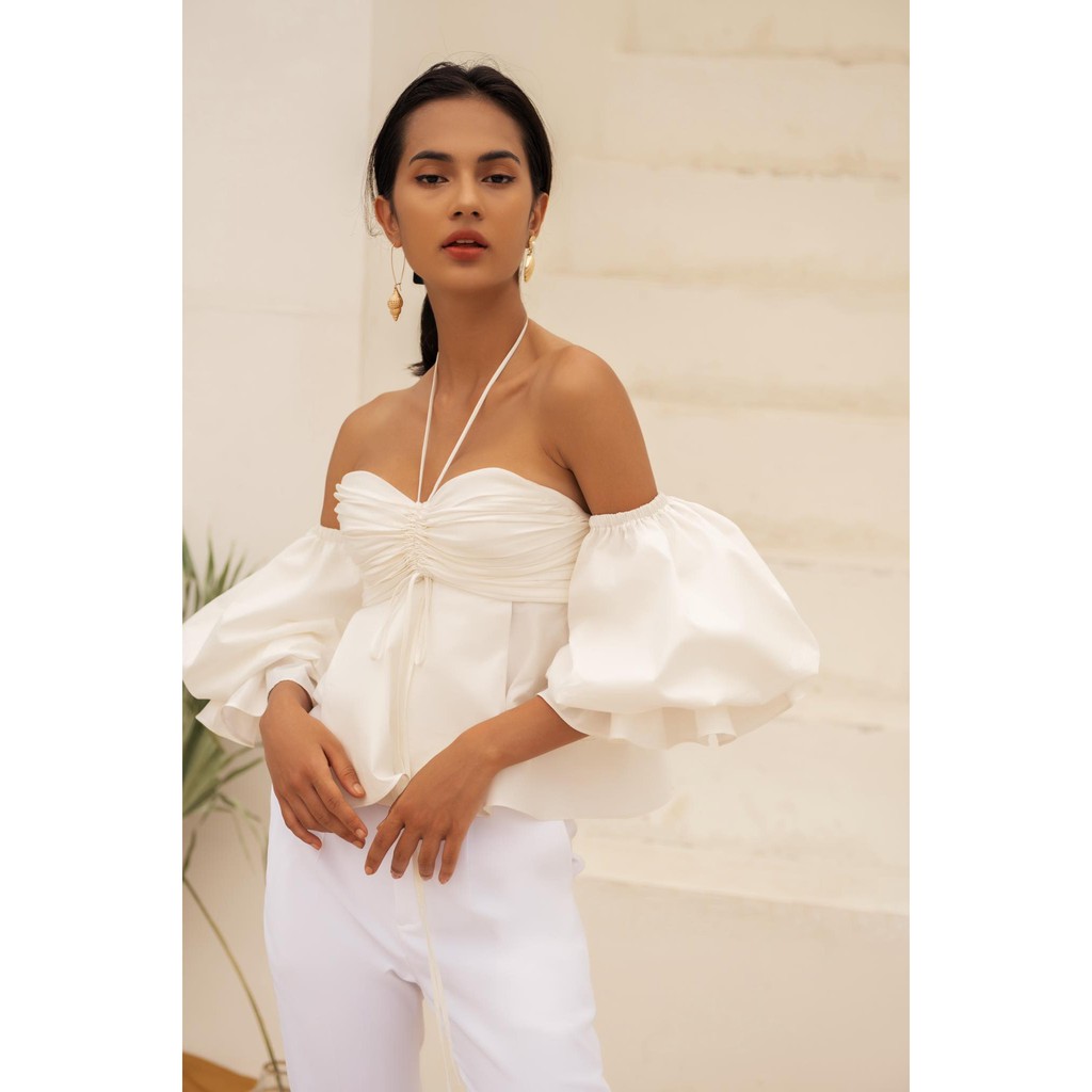 áo tay bồng - áo kiểu nữ - áo croptop tay bồng Mera popline top | BigBuy360 - bigbuy360.vn