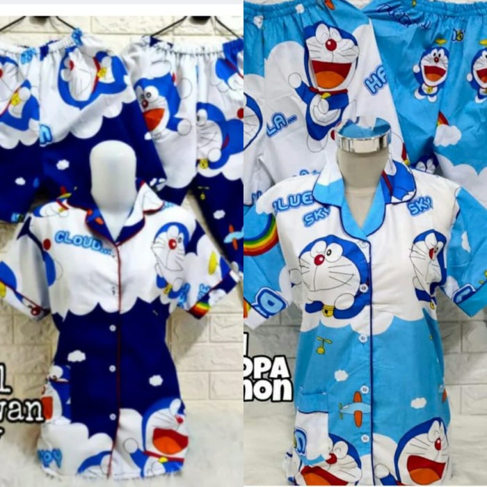 Đồ Ngủ 3 Trong 1 In Hình DORAEMON/Đám Mây/Mickey Dành Cho Nữ