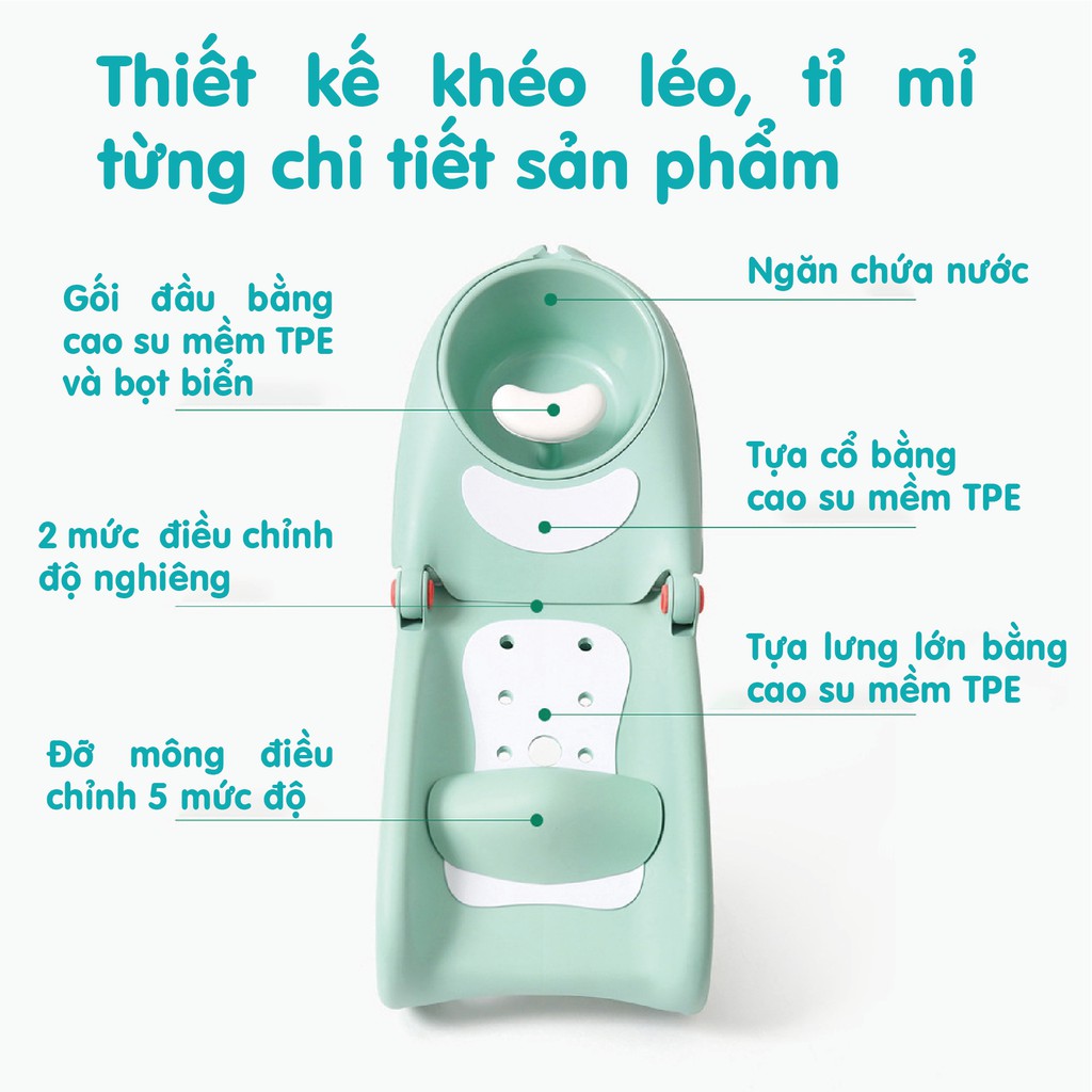 [Pomo chính hãng] GHẾ GỘI ĐẦU HOLLA GẤP GỌN CHO BÉ - GIƯỜNG GỘI ĐẦU TRẺ EM (BÀN GỘI ĐẦU CHO BÉ)