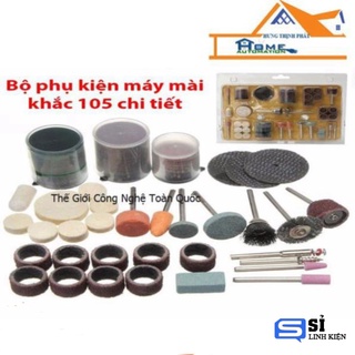 Bộ linh phụ kiện máy khoan mài cắt khắc đánh bóng mini cầm tay