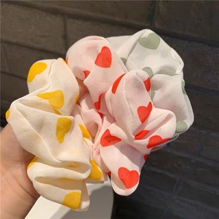 Scrunchies Dây Cột Tóc Voan Trái Tim